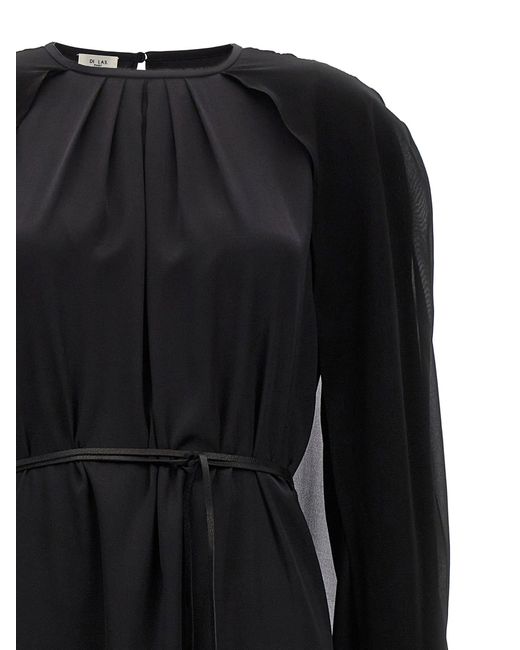 DI.LA3 PARI' Black Cape Dress Dresses