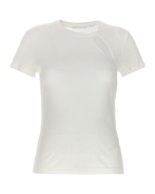 Helmut Lang White Cut Out T-Shirt