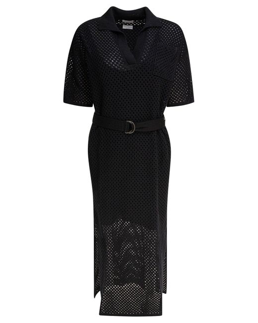 Brunello Cucinelli Black Openwork Dress