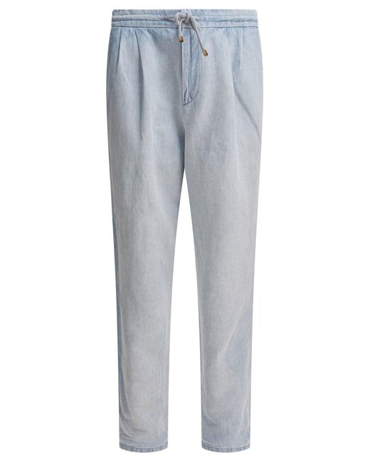 Brunello Cucinelli Blue Pants for men