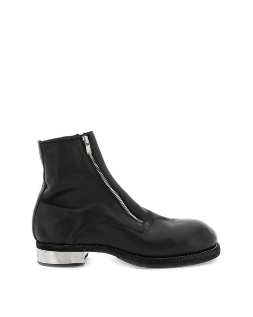 Guidi Black Double-zip Leather Ankle Boots for men