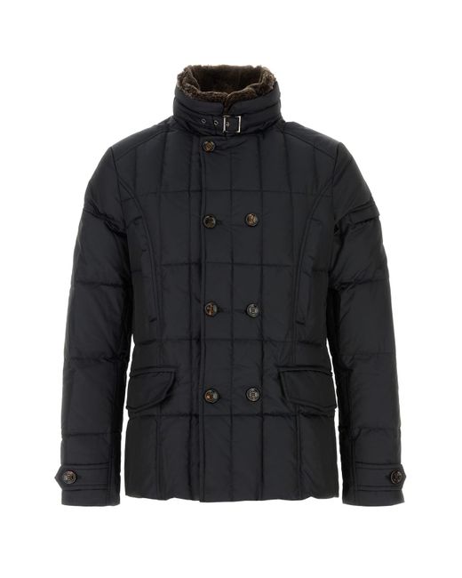 Moorer Black Midnight Polyester Siro Down Jacket for men