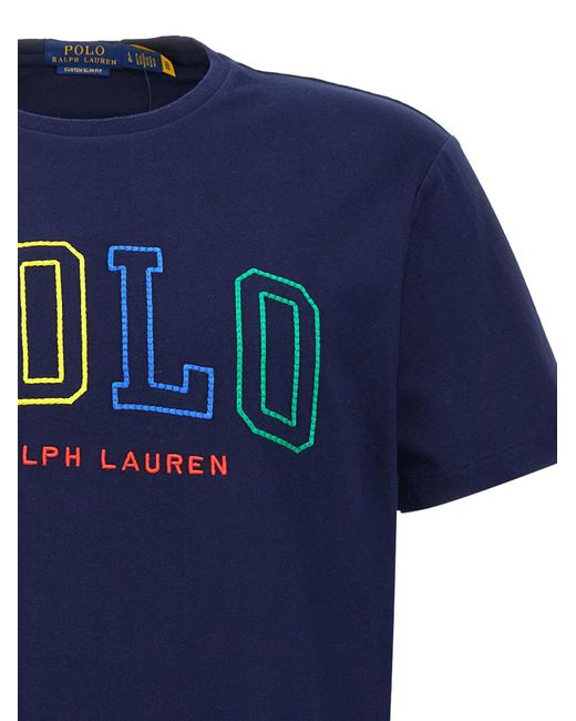Logo T Shirt Blu di Polo Ralph Lauren in Blue da Uomo