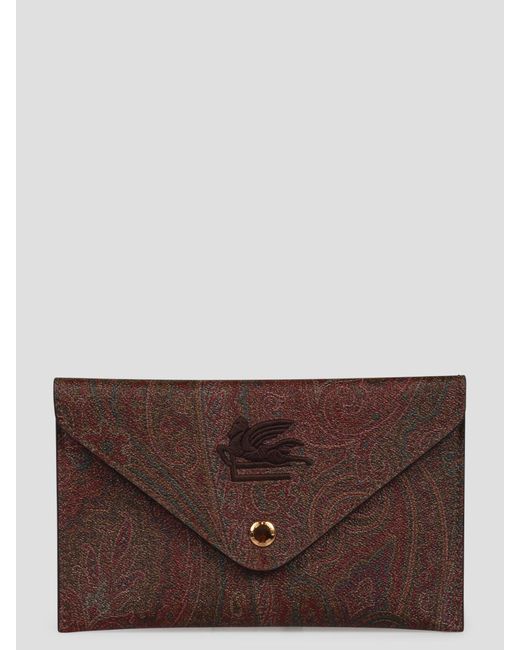 Etro Brown Small Essential Envelope Pouch