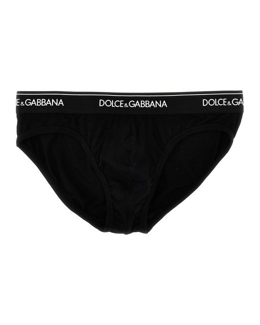 Midi Brief Intimo Nero di Dolce & Gabbana in Black da Uomo