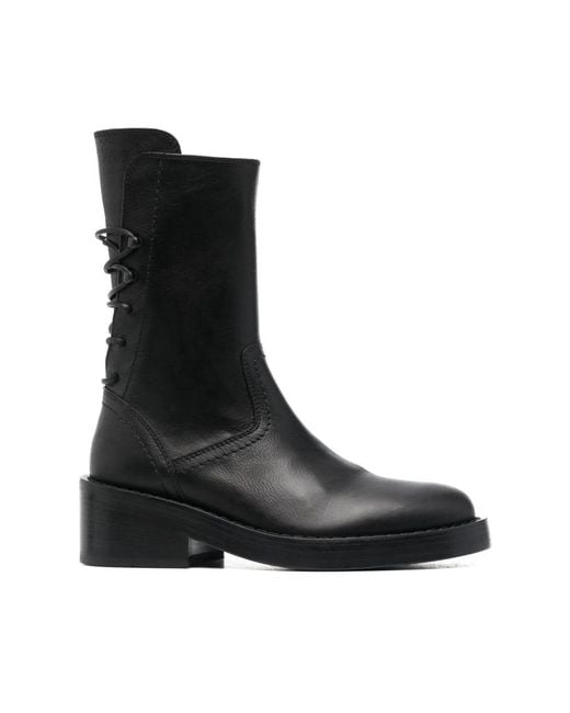 Ann Demeulemeester Black Leather Boots