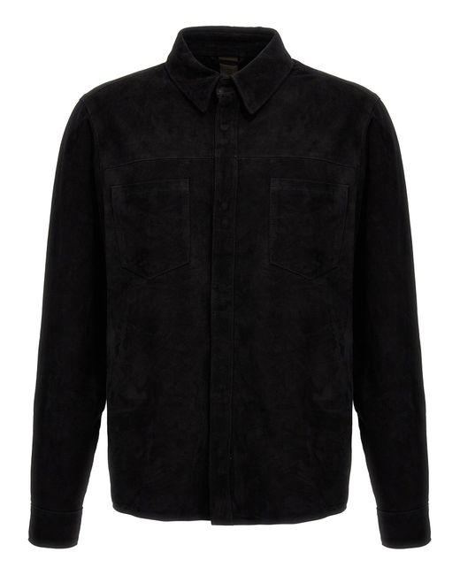 Giorgio Brato Black Suede Shirt Shirt, Blouse for men