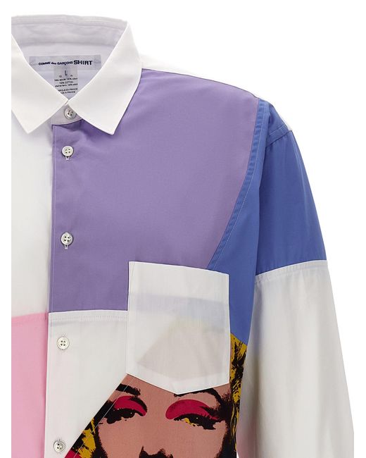 Andy Warhol Camicie Multicolor di Comme des Garçons da Uomo