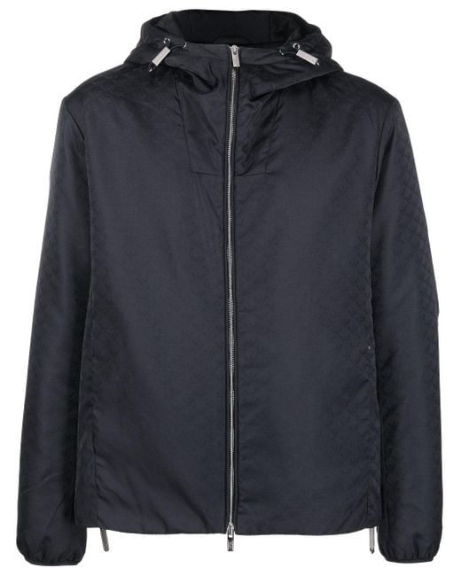 Emporio Armani Black Allover Logo Blouson Jacket for men