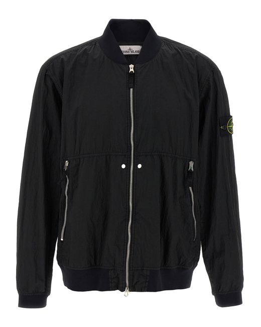 Nylon Bomber Jacket Giacche Nero-Uomo di Stone Island in Black da Uomo