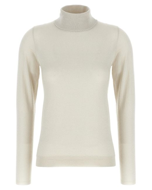 Brunello Cucinelli White Sparkling Sweaters And Cardigans