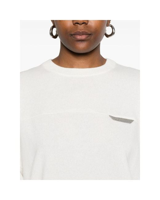 Brunello Cucinelli White Sweaters