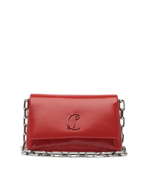 Christian Louboutin Red Loubi54 Soft Shoulder Small Calf Sugar Clutches