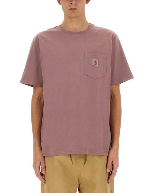 Carhartt Purple T-Shirt With Pocket for men