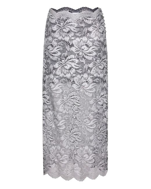Gonna Midi A Fiori-Donna di Rabanne in Gray