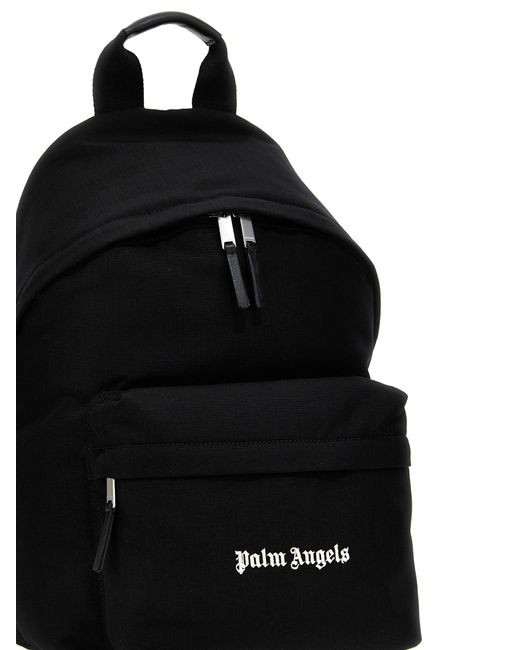 Logo Print Backpack Zaini Bianco/Nero di Palm Angels in Black da Uomo