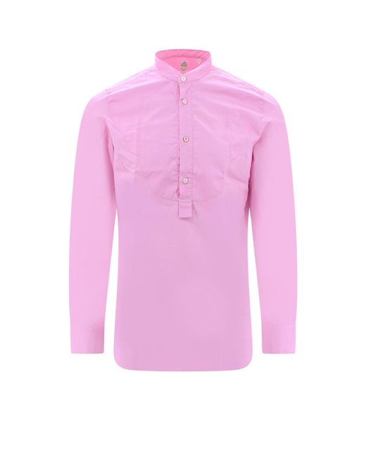 Finamore 1925 Pink Cotton And Linen Shirt for men