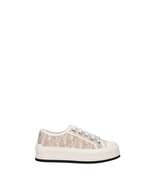 Dior White Sneakers Fabric Pink Powder