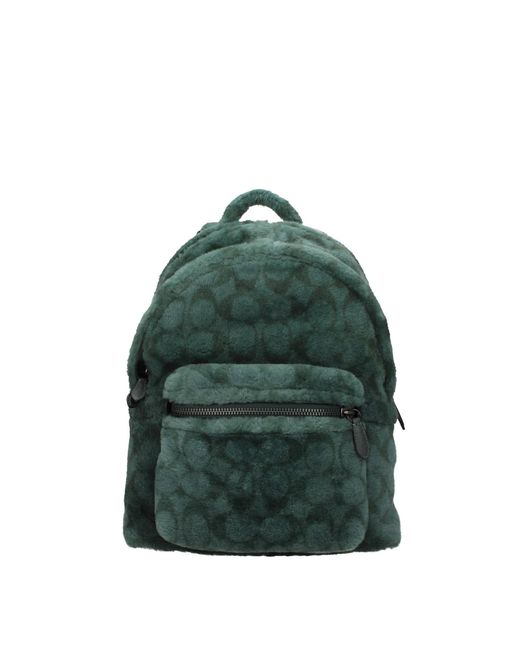 COACH Green Backpacks And Bumbags Fur Forest
