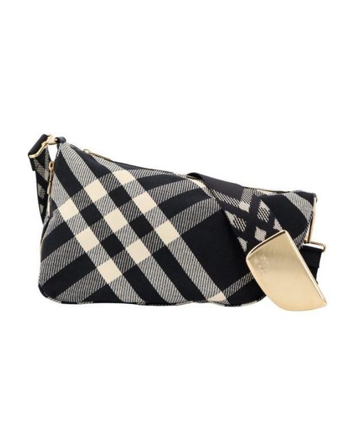 Burberry Black Accessories Burberry Black/Silver Tone Leather Check Valet Keychain  main image 2