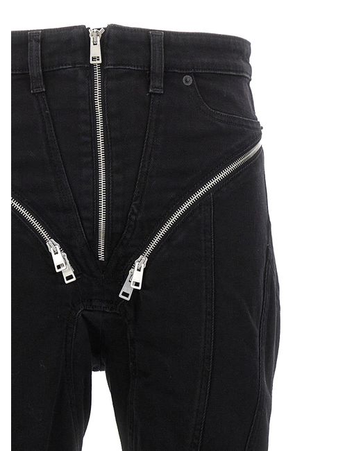 Zipped Spiral Jeans Nero di Mugler in Black