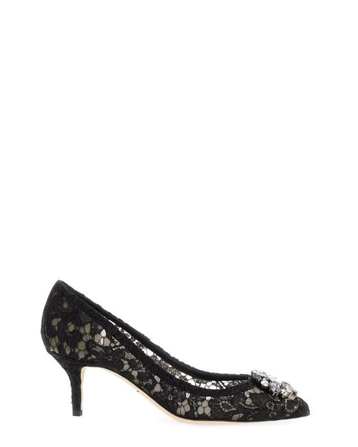 Dolce & Gabbana Black Lace Pumps