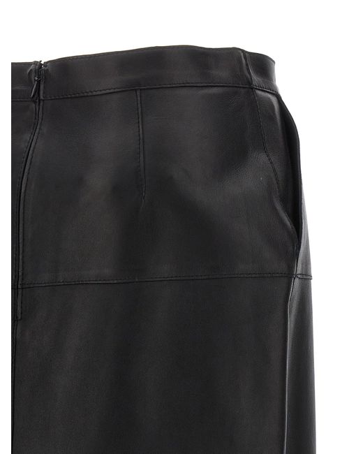 Leather Skirt Gonne Nero di P.A.R.O.S.H. in Black