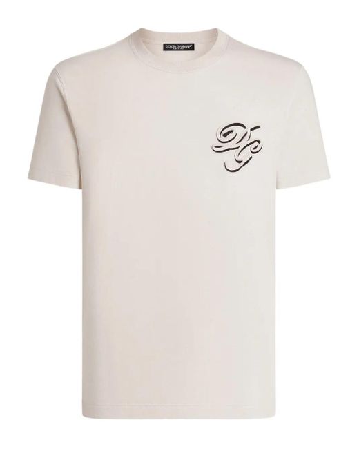 T-Shirt Con Applicazione-Uomo di Dolce & Gabbana in White da Uomo