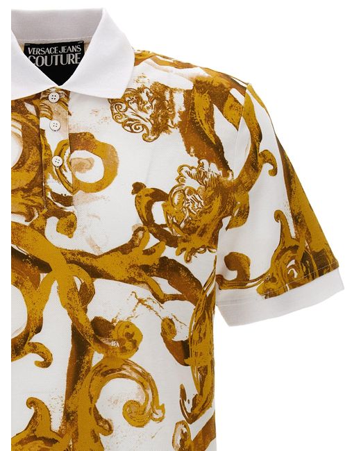All Over Print Shirt Polo Multicolor di Versace in Metallic da Uomo