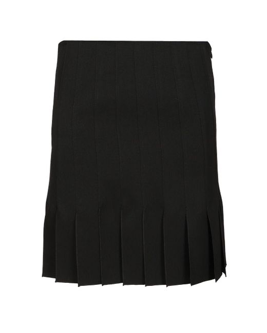 Marni Black Pleated Wool Mini Skirt Skirts