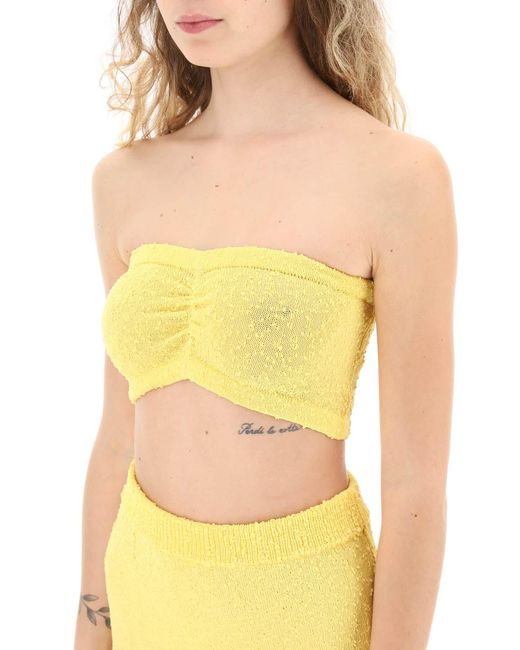 Casablancabrand Yellow Knit Bandeau Top