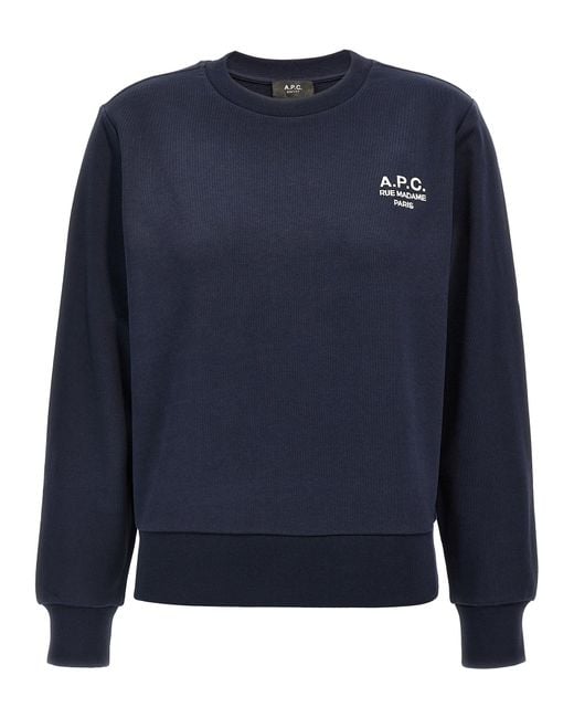 A.P.C. Blue Boxy Rue Madame Cotton Crew-Neck Sweatshirt