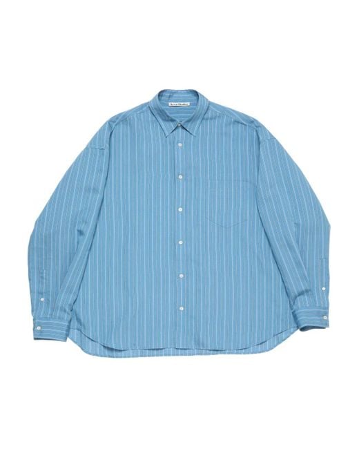 Acne Blue Cotton Shirt for men