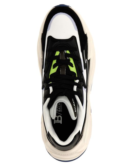 Sneaker 'run-row' in pelle e nylon colore di Balmain in White da Uomo