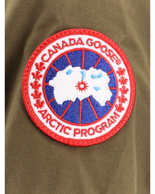 Giubbino in misto cotone con patch Logo di Canada Goose in Green da Uomo