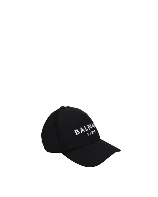 Balmain Black Hats Cotton for men
