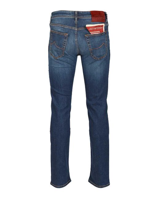 Jacob Cohen 5 Pkt Super Slim Fit Nick Slim V1 10 Oz Blu Salpa Bruciato Jeans Blue for men