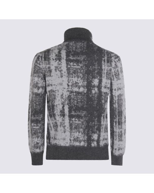 Piacenza Cashmere Gray Sweaters Fantasia for men