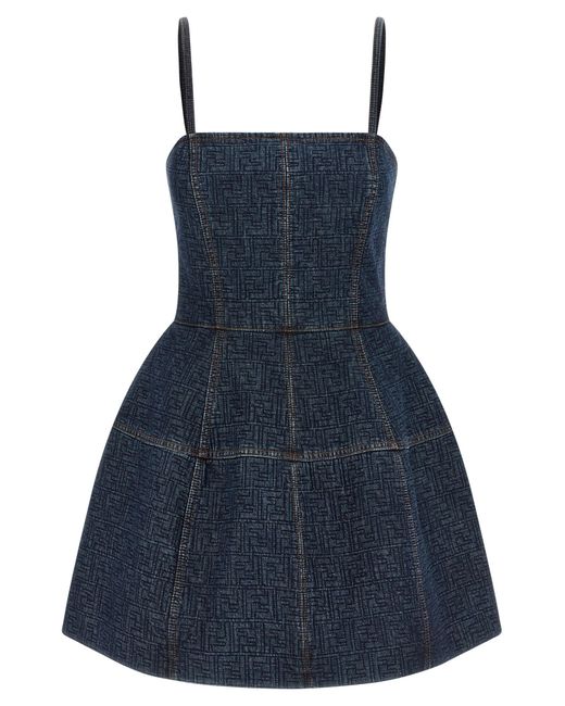 Fendi Ff Dresses Blue