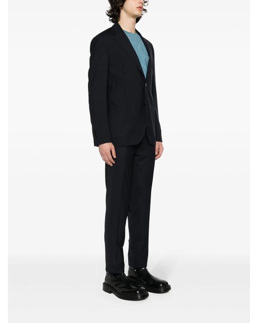 Lardini Black Single-Breasted Wool Suit for men