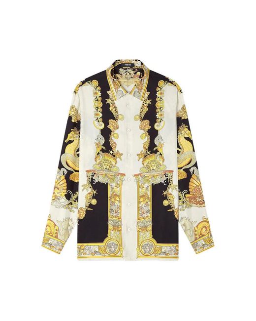 Camicie Oro Neutro-Uomo di Versace in Yellow da Uomo