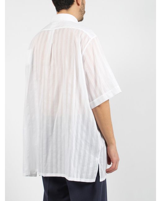 Givenchy White Striped Cotton Voile Shirt for men