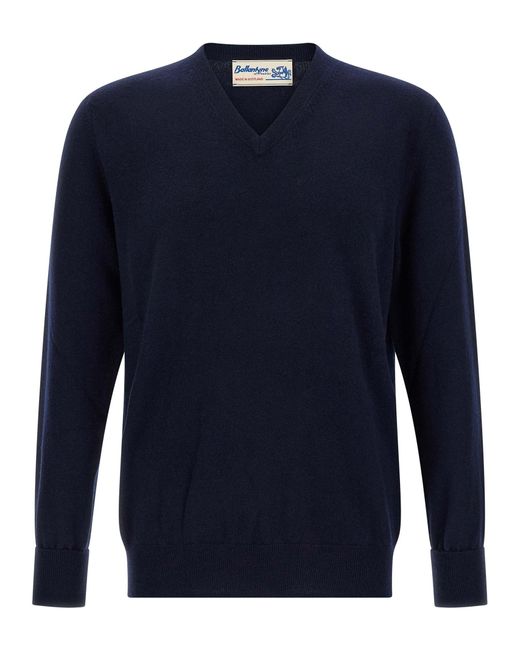 Ballantyne Blue V-Neck Sweater Sweaters And Cardigans for men