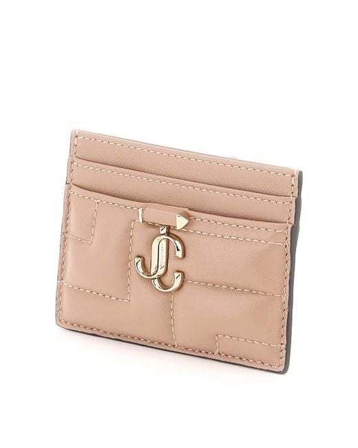 Jimmy Choo Natural Quilted Nappa Leather Card Holder