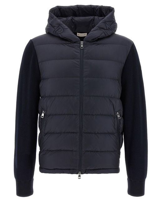 Moncler Men's Black Padded Cardigan With Hood - Main Image