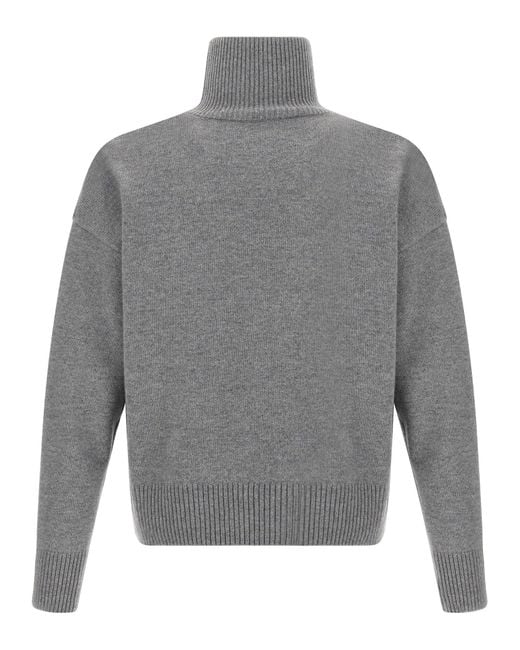 AMI Gray Puff Logo Sweater for men