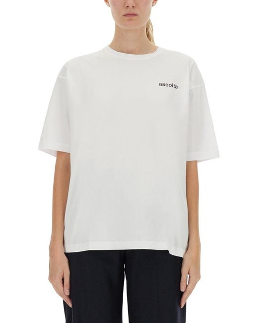 T-Shirt With Print-Donna di Aspesi in White