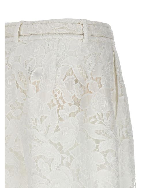 Natura Cropped Barrell Pantaloni Bianco di Zimmermann in White