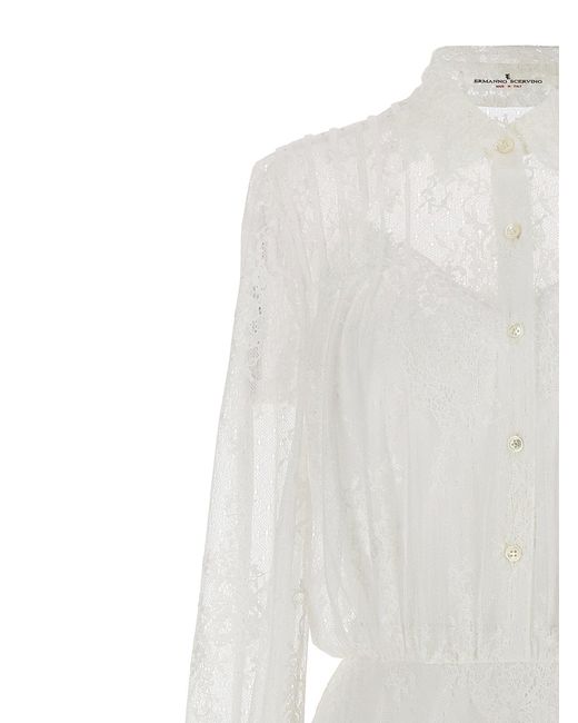 Lace Long Dress Abiti Bianco di Ermanno Scervino in White
