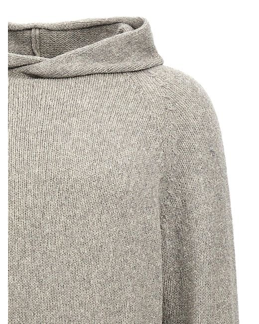 Ma'ry'ya Gray Hooded Sweater Sweater, Cardigans for men